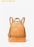  Balo Mini Michael Kors Rhea Extra-Small Printed Signature Logo Backpack Pop Orange Multi Màu Cam 