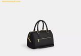  Túi Trống Coach Rowan Satchel Bag Màu Đen Trơn CV962 