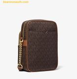  Túi Đeo Chéo Michael Kors Jet Set Travel Medium Logo Crossbody Bag 35F1GTVC2B Nâu Logo 