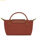  Túi Xách LongChamp Le Pliage Original Pouch With Handle Chestnut Recycled Canvas Size Mini 