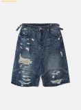  Quần Lửng Badblood Convex Denim Long Bermuda Pants - Mid Blue w-srt25-031 Xanh Đậm 