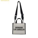  Túi Tote Vuông MLB Varsity Jacquard LA Dodgers 3AORS024N-07CRM Màu Trắng Xám 