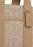  Túi Tote Vuông Coach Smith Tote Bag 24 In Signature Jacquard Light Khaki Multi CAR78 