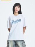  Áo Phông MLB Denim-like Big Lux Oversized Short Sleeve T-shirt NY (White) 3ATSM1453-50WHS 