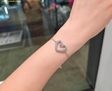  Vòng Tay , Lắc Tay Swarovski Una Bracelet Heart, White, Rhodium Plated 5625534 
