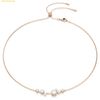  Dây Chuyền Swarovski Constella necklace Crystal pearl, Round cuts, White, Rose gold-tone plated 5729504 