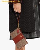  Ví Coach Polished Pebble Small Wristlet Màu Nâu Logo 