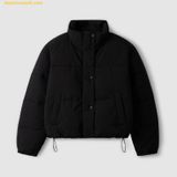  Áo Khoác Phao WHOAU High Neck Short Puffer Padding WHJPE4V15F màu Đen 