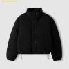 Áo Khoác Phao WHOAU High Neck Short Puffer Padding WHJPE4V15F màu Đen