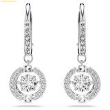  Bông Tai Swarovski Una drop earrings Round cut, White, Rhodium plated 5504652 