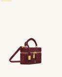  Túi Đeo Chéo JW PEI Cleo Woven Texture Box Shape Top Handle Bag - Claret 