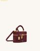  Túi Đeo Chéo JW PEI Cleo Woven Texture Box Shape Top Handle Bag - Claret 