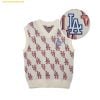  Áo Ghile Len MLB Classic Monogram Full-Panel Pattern Overfit Vest LA (Cream) 3AKPM0331-07CRS 