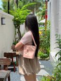  Túi Đeo Chéo MLB Argyle Monogram New York Yankees Bucket Bag Hồng 