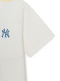  Áo Phông MLB Vintage Denim-like Monogram Big Lux Oversized Short Sleeve T-shirt 3ATSM0663-50CRS Cream 