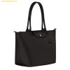  Túi Tote Longchamp Le Pliage Green Size L Tote bag Black Noir - Recycled canvas Đen 