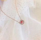  Dây Chuyền, Vòng Cổ Swarovski Sparkling Dance necklace Round, Red, Rose-gold tone plated 5279421 