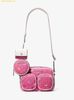  Túi Đeo Chéo Michael Kors MK Jet Set Large Printed Signature Logo Crossbody Bag Màu Hồng 