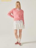 Áo Sweat WHOAU Steve V-neck Cable Sweater WHKAF1104F Hồng 