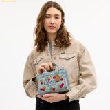  Túi Tote Coach Cargo Tote Bag 20 With Cherry Embroidery Denim Multi CDY91 