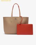  Túi Tote Lacoste Women's Anna Reversible Tote & Pouch Viennois Burnt Ochre 