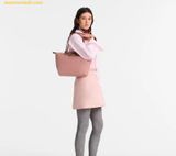  Túi Xách Longchamp Le Pliage Original Shopper Rosethe Size M Màu Hồng Nhạt 