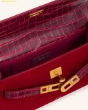  Túi Xách JW PEI Noor Faux Suede Top Handle Bag - Đỏ 