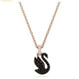  Dây Chuyền, Vòng Cổ Swarovski Swan pendant Swan, Small, Black, 18k rose gold finish 5678046 