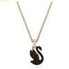 Dây Chuyền, Vòng Cổ Swarovski Swan pendant Swan, Small, Black, 18k rose gold finish 5678046