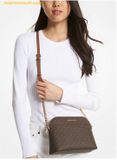  Túi Đeo Chéo Michael Kors Jet Set Travel Medium Logo Dome Crossbody Bag 35F1GTVC6B Nâu Logo 