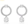 Bông Tai, Khuyên Tai Swarovski Constella hoop earrings Round cut, White, Rhodium plated 5563278