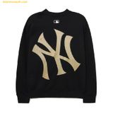  Áo Sweater MLB Basic Bling Mega Logo Nhũ Overfit New York Yankees 3AMTB1034-50BKS 