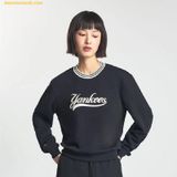  Áo Sweater Nữ MLB Varsity Cursive New York Yankees Sweatshirts 3FMTV0344-50BKS Màu Đen 