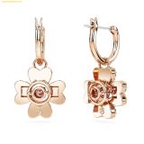  Bông Tai, Khuyên Tai Swarovski Idyllia drop earrings Clover, White, Rose gold-tone plated 5674211 