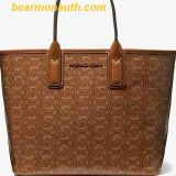  Túi Tote Michael Kors Jodie Small Logo Jacquard Tote Luggage Nâu 