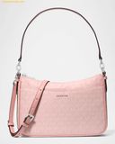  Túi Đeo Vai Michael Kors Jet Set Medium Signature Logo Pochette Crossbody Bag Màu HỒNG Logo 