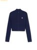  Áo Len Cardigan MLB Women's Varsity Ribbed Zip-Up Cardigan NY (Navy) 3FKCV0444-50NYS 