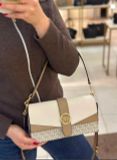  Túi Đeo Vai Michael Kors Greenwich Medium Signature Logo Convertible Crossbody Bag Light Cream Multi 