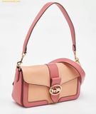  Túi Đeo Chéo Coach Peach Coral Pink Leather Colorblock Georgie Shoulder Bag C8607 