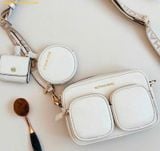  Túi Đeo Chéo Michael Kors Jet Set Medium Leather Crossbody Bag with Case for Apple Airpods Pro® - Cream 