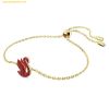  Vòng Tay, Lắc Tay Swarovski Iconic Swan Bracelet Swan, Small, Red, Gold-Tone Plated 5656841 
