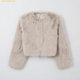  Áo Khoác Lông WHOAU (SAPO) [Synthetic Leather] Fur Round Neck Jacket SPJLE4VW21 Begi 