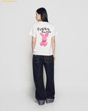  Áo Phông ADLV Woman Doodle Fuzzy Rabbit Short Sleeve T-Shirt Màu Trắng 