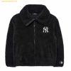  Áo Khoác Lông MLB Basic Stand Neck Mega Logo Soft Dumble Fleece Jumper New York Yankees 3AJPF3016-50BKS - Đen 