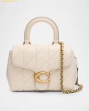  Túi Đeo Chéo Coach Tabby 19 Quilted Leather Top-Handle Bag Chalk CCC12 