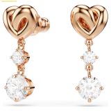  Bông Tai, Khuyên Tai Swarovski Lifelong Heart drop earrings Heart, White, Rose gold-tone plated 5517942 