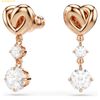  Bông Tai, Khuyên Tai Swarovski Lifelong Heart drop earrings Heart, White, Rose gold-tone plated 5517942 