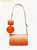 Túi Đeo Chéo Michael Kors Jet Set Small Ombre Straw Crossbody Bag with Case for Apple Airpods Pro 3in1