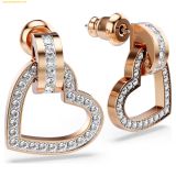 Khuyên Tai, Bông Tai Swarovski Lovely stud earrings Heart, White, Rose gold-tone plated 5616477 