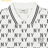  Áo Polo MLB Classic Monogram Full-Panel Pattern Collar T-Shirt NY (Ivory) 3APQM0443-50IVS 